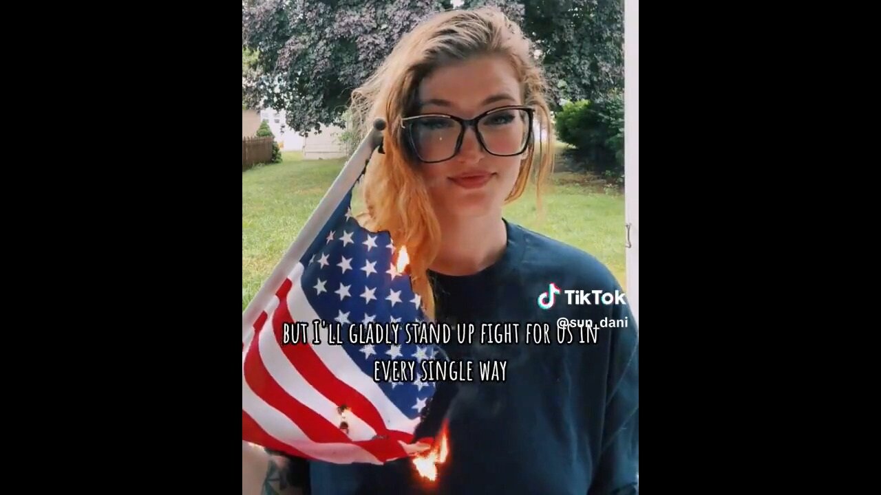 Wretched Woman Burns An American Flag On The 4th Of July Because She Can't Kill Her Baby At 9 Months