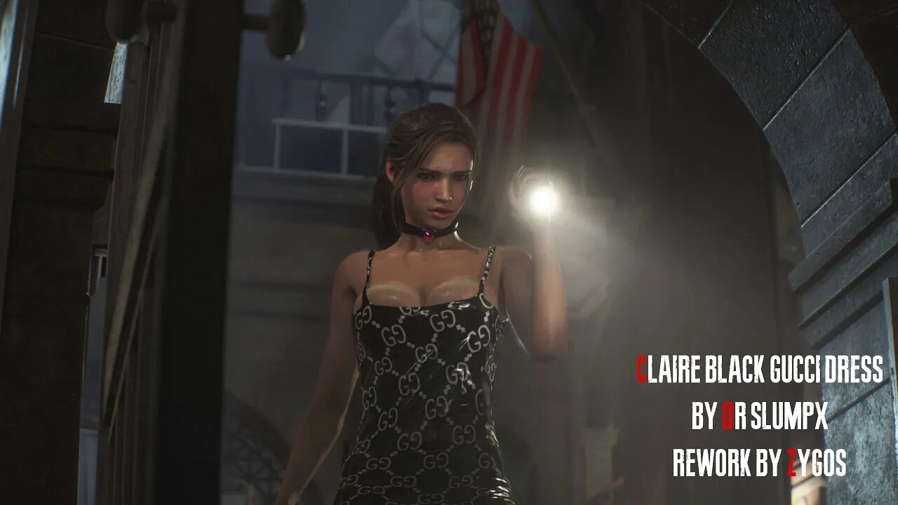 Resident Evil 2 Remake Claire Black Gucci Dress outfit