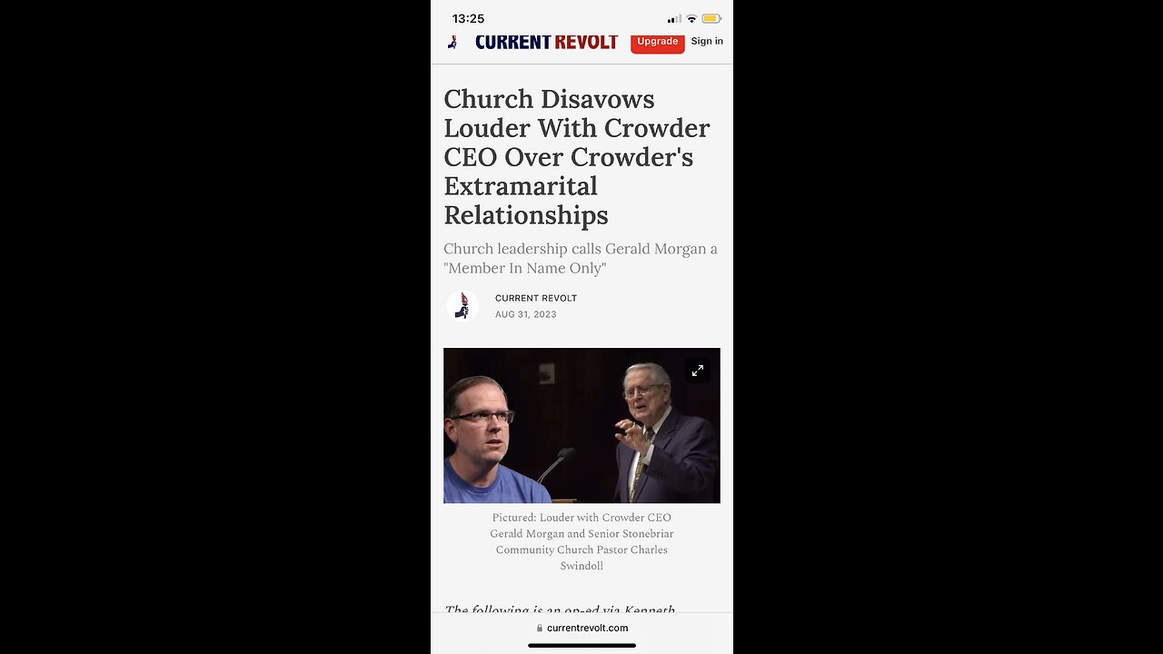 Website Read | Church Disavows Louder With Crowder CEO Over Crowder's Extramarital Relationships