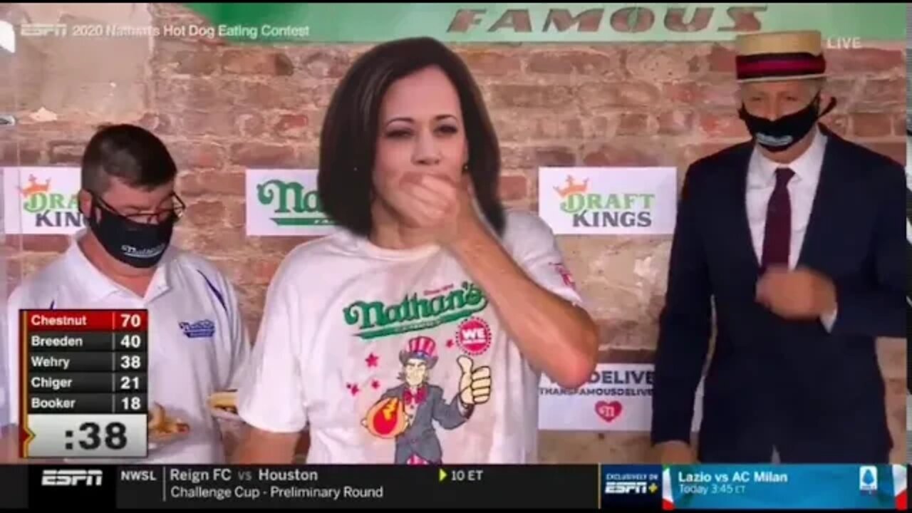 Kamala Wins Hotdog Eating Contest