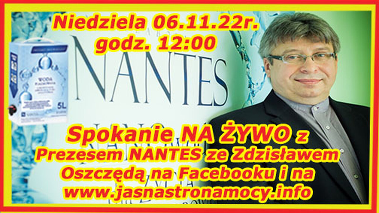 Spotkanie NA ŻYWO ze Zdzisławem Oszczędą na temat prozdrowotnej Wody Plazmowanej NANTES