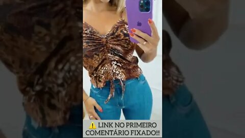 Blusinha Estampada De Bicho Feminina com detalhes na Frente/@shopee