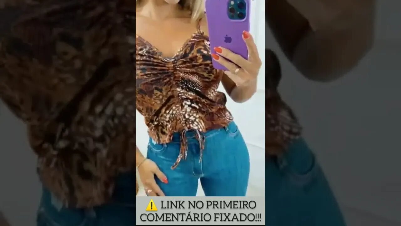 Blusinha Estampada De Bicho Feminina com detalhes na Frente/@shopee