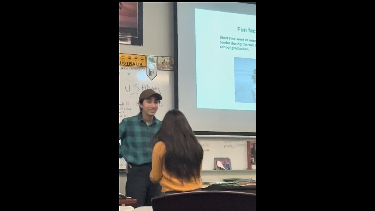 Me presenting in class 