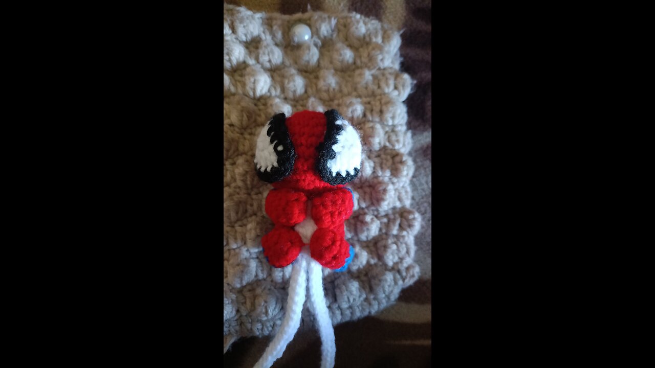 crochet spider man keychain