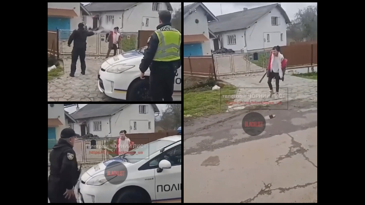 Ukraine: Woman with a sword chased away the incompetent Ukrainian police