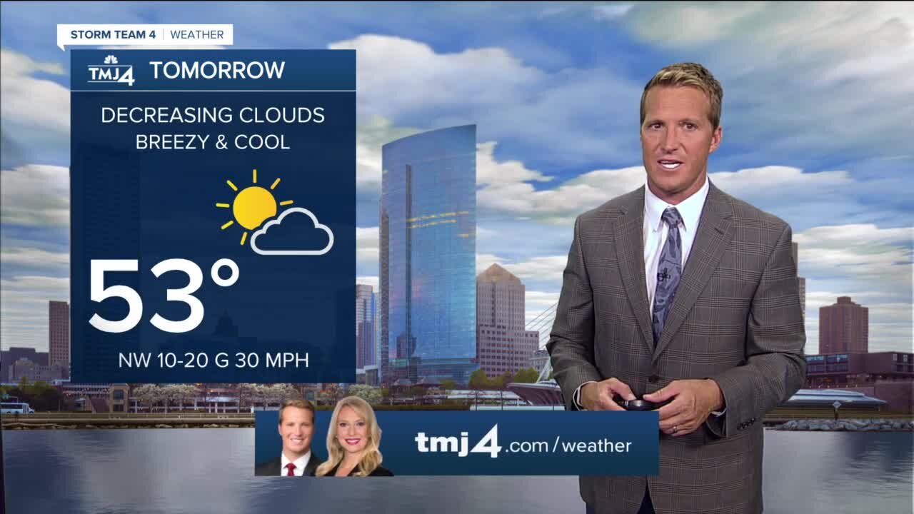 Southeast Wisconsin weather: Rain tapers off by sunrise, highs in the 50s Wednesday