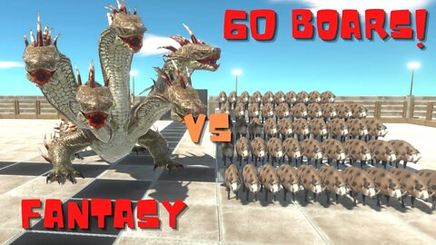 60 Boars vs Fantasy Units - Animal Revolt Battle Simulator