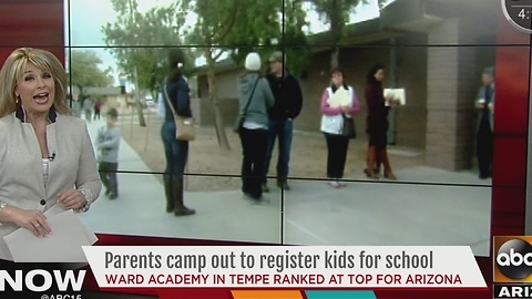 Parents camp out for hours to register kids for Ward Traditional Academy