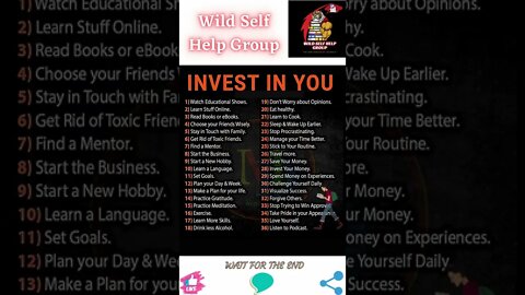 🔥Invest in you🔥#shorts🔥#wildselfhelpgroup🔥4 August 2022🔥