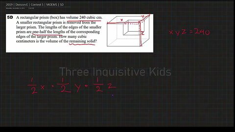 Math Olympiad for Elementary | 2019 | Division E | Contest 5 | MOEMS | 5D