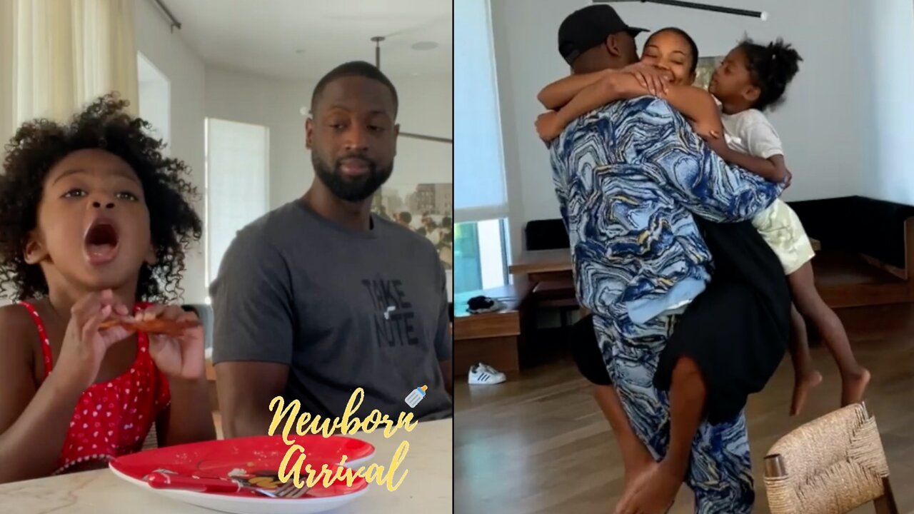 Dwyane Wade Gets All The Love From Gabrielle & Kaavia! 🥰