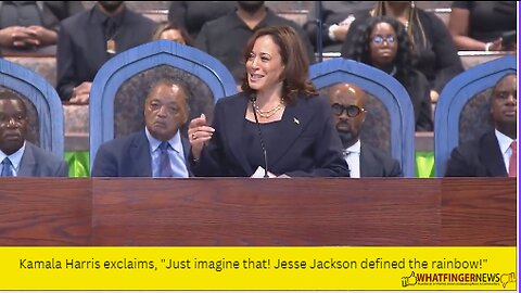 Kamala Harris exclaims, "Just imagine that! Jesse Jackson defined the rainbow!"