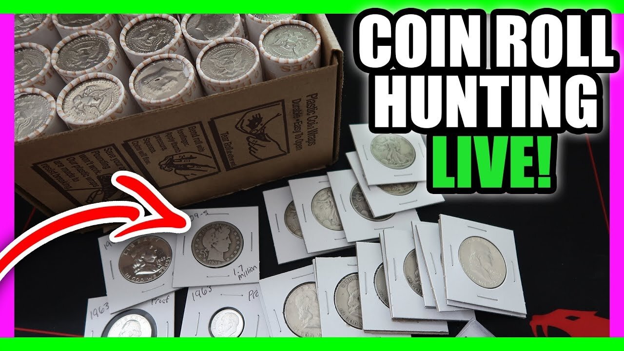 ONLY 27 ROLLS OF HALF DOLLAR COINS - COIN ROLL HUNTING LIVE STREAM