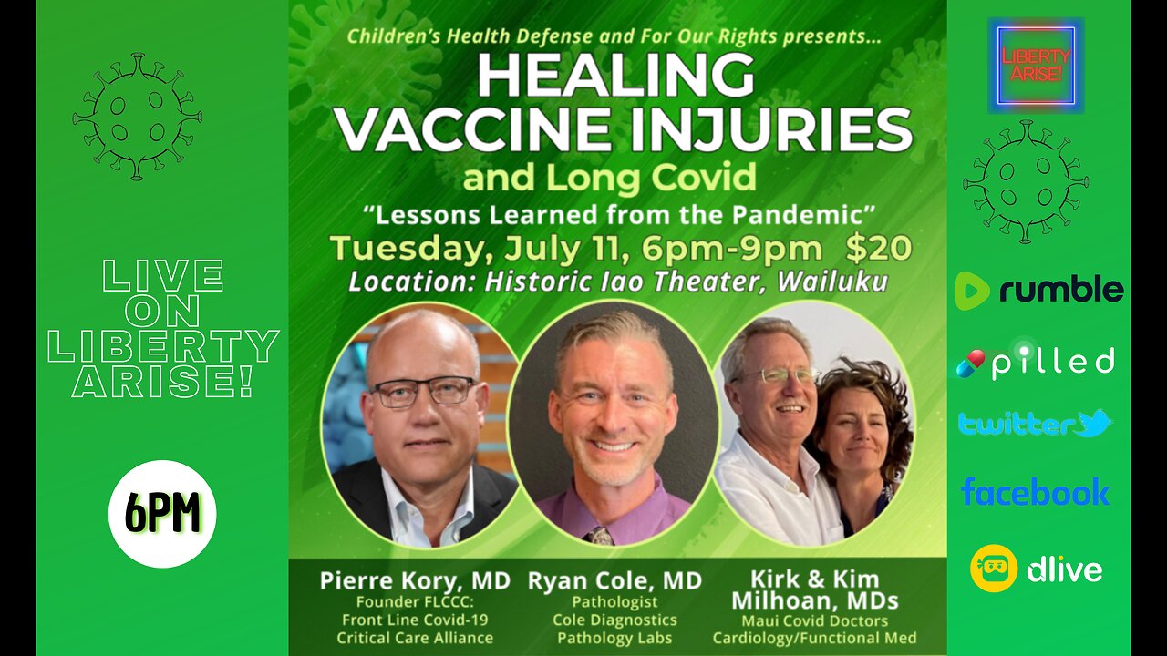 HEALING VACCINE INJURIES LIVE w/ Dr. Pierre Kory, Dr. Ryan Cole, Dr Kirk Milhoan, and Dr Kim Milhoan