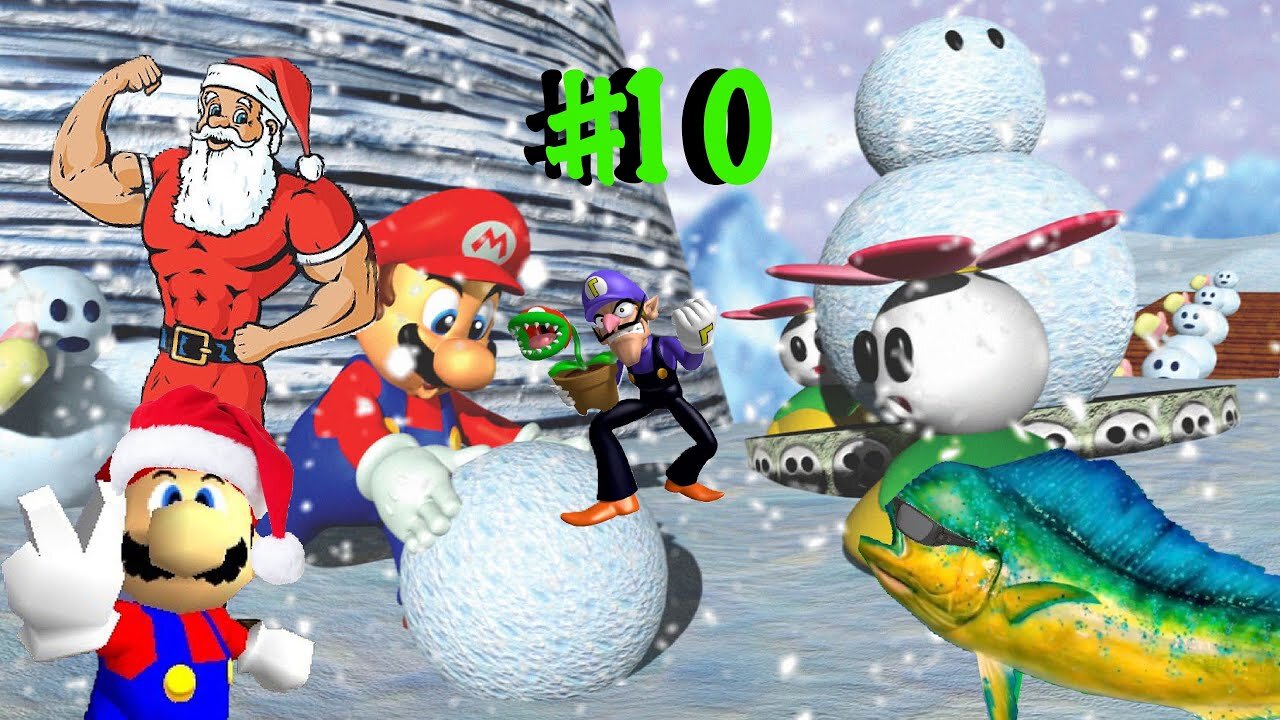 Hydraulic Press-Allergic Baby | Mario 64 With Cangy #10 (Christmas Edition!)