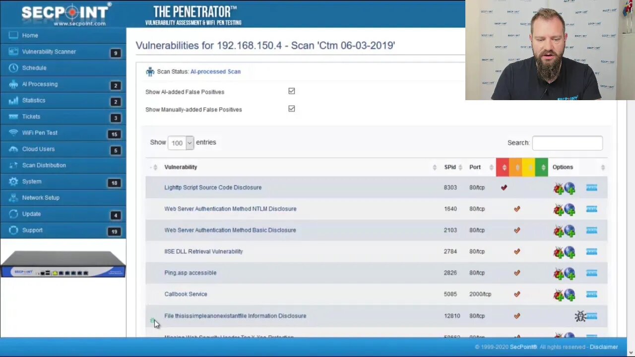 SecPoint Penetrator Vulnerability Scanner 47 AI Machine Learning AI Processing