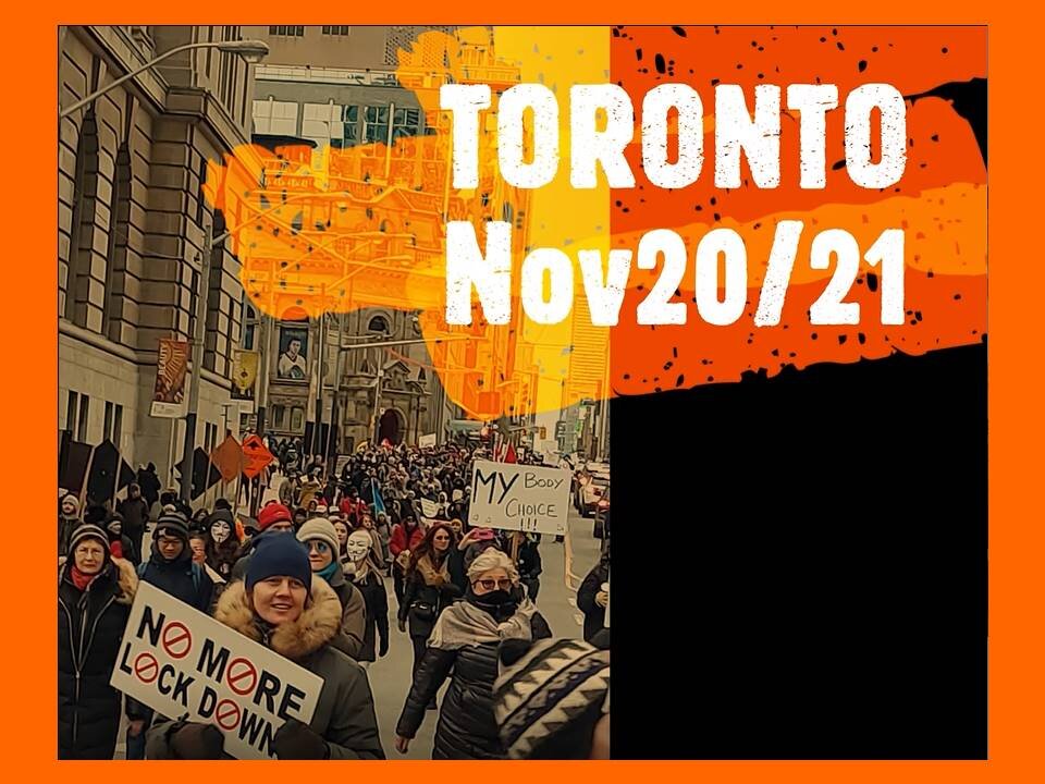Toronto CANADA, Rally Against Covid Mandates _ Nov.20, 2021