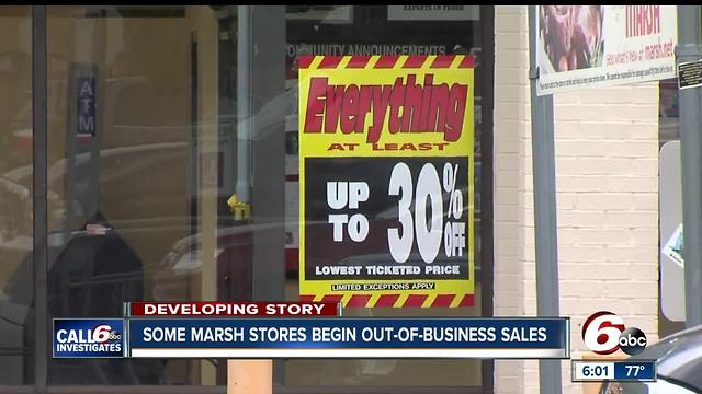 Marsh stores that will close next month after liquidation sales
