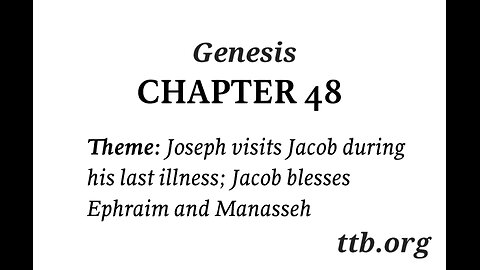 Genesis Chapter 48 (Bible Study)