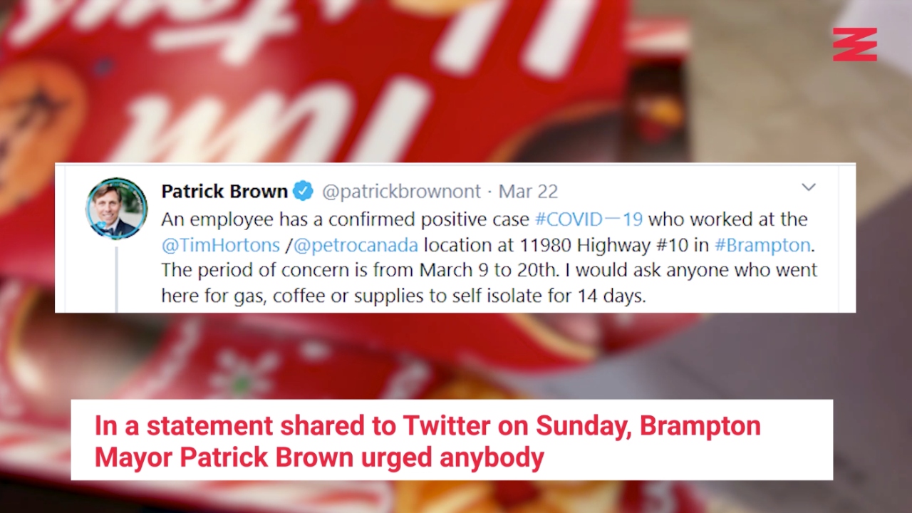 A Tim Hortons Employee Has Tested Positive For COVID-19 In Brampton