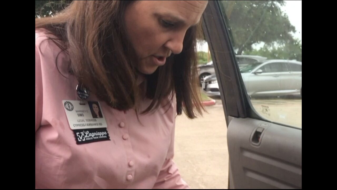 Marney Collins Sims, General Counsel for Cy-Fair ISD General Counsel attacks man in his car at school board meeting - August 5, 2021