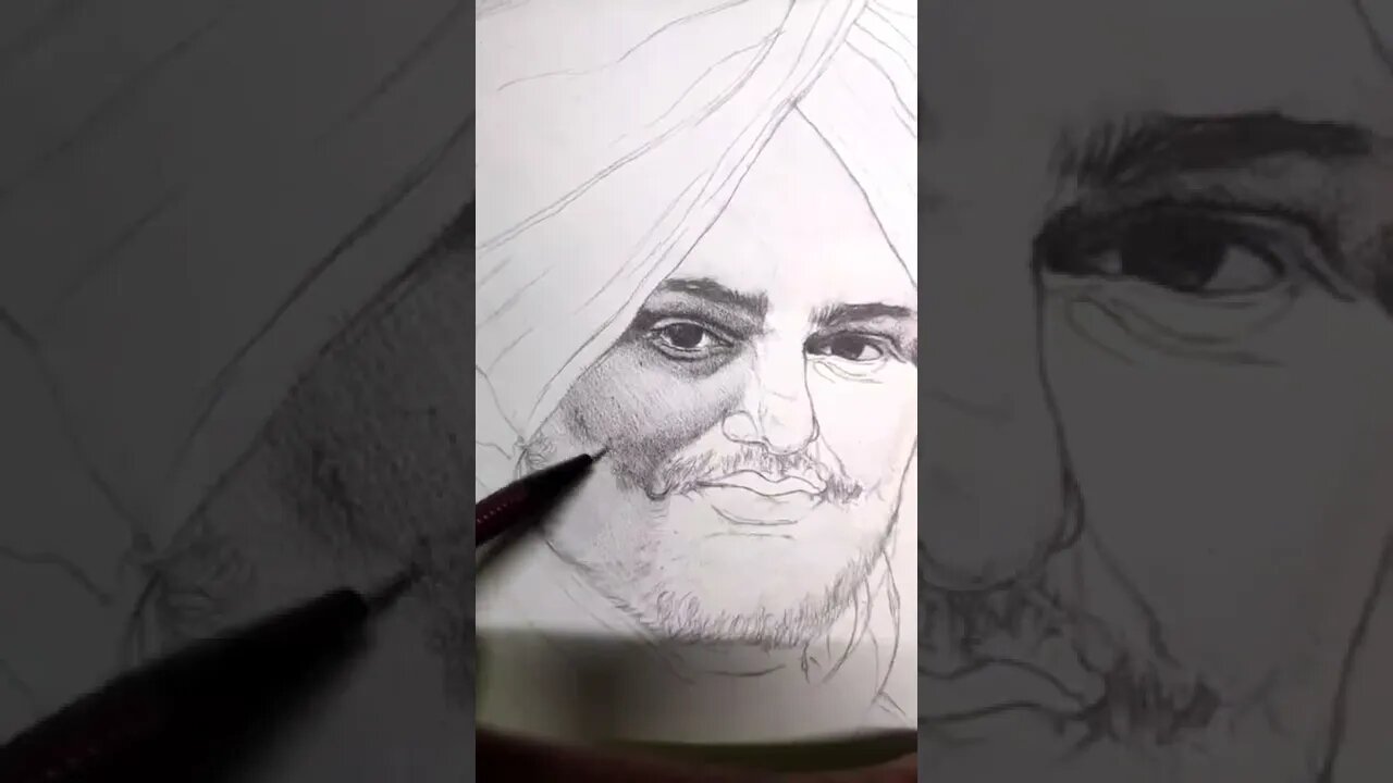 sidhu moosewala | drawing | legends never die | #rip#shorts #trending #legend#sidhumoosewala #short