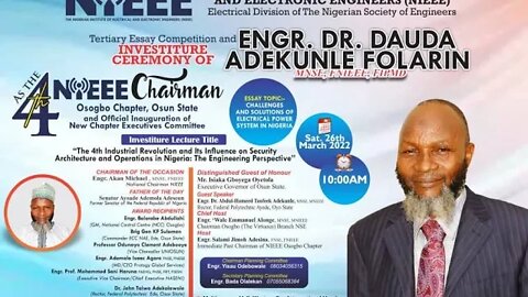 Investiture of Engr, Dauda Folarin as the 4th NIEEE Osogbo Chairman