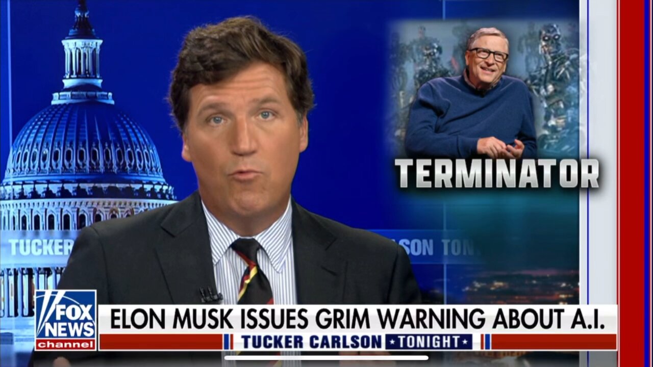 TUCKER CARLSON-4/6/23-EDDIE SCARRY I "LIBERAL MISERY"GATES REJECTS ELON MUSK'S CALL TO PAUSE A.I.