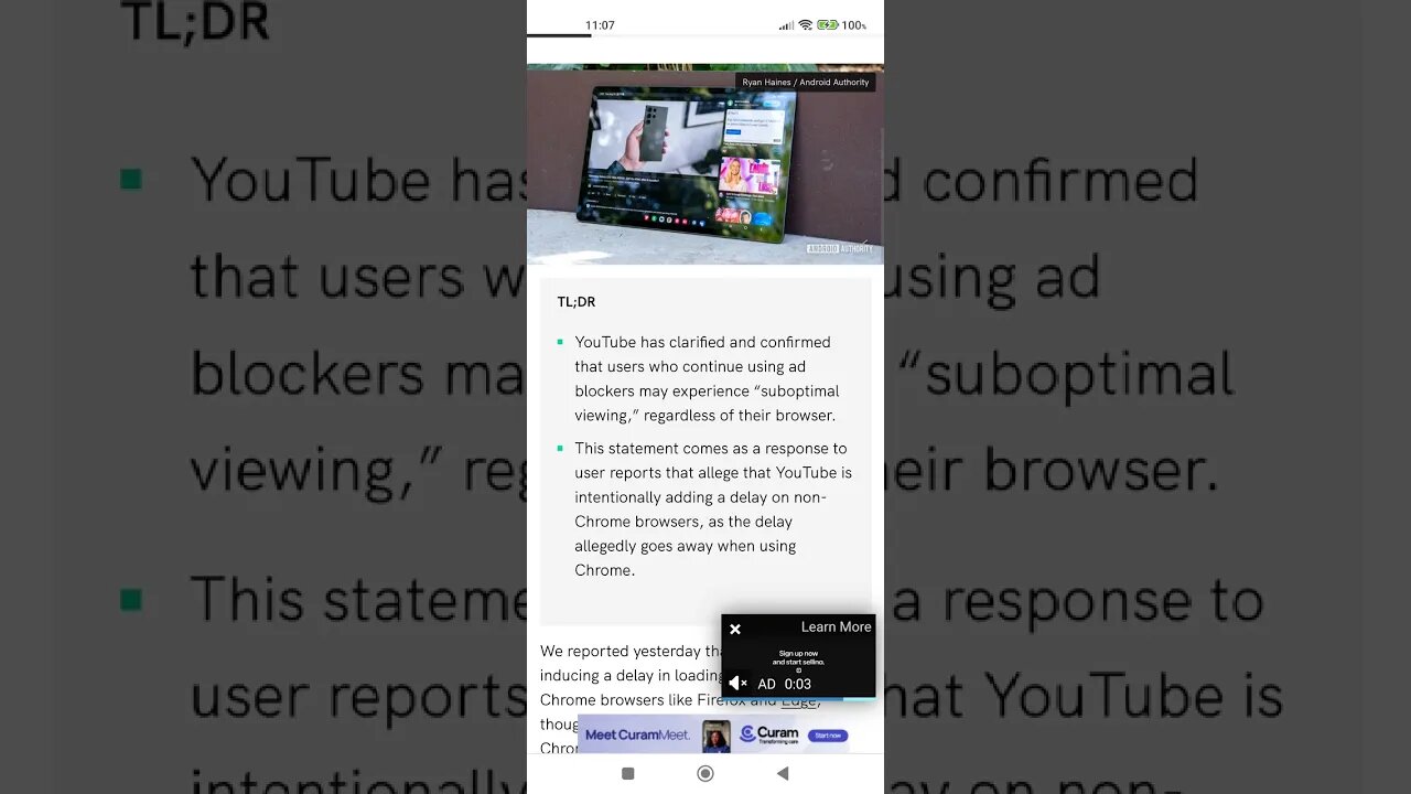 Slow Browser YouTube is you Adblocker