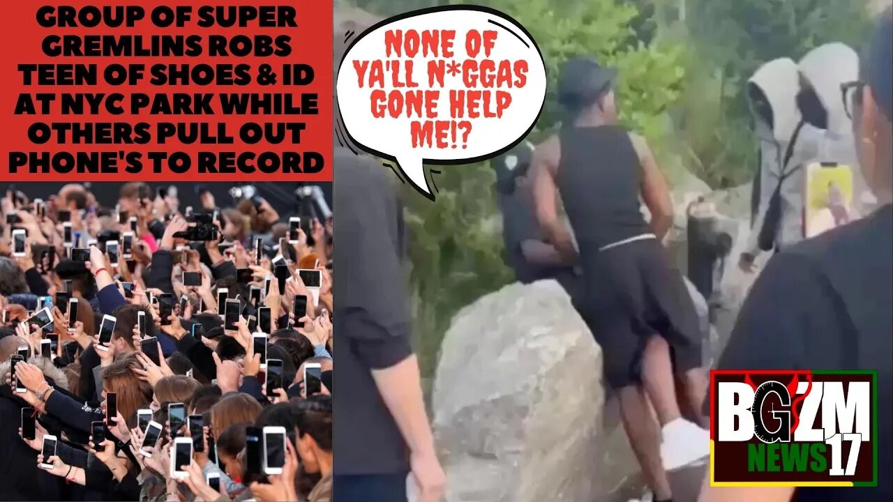 Group of Super Gremlins Robs Teen of Shoes & ID at NYC Park While Others Pull Out Phone's to Record