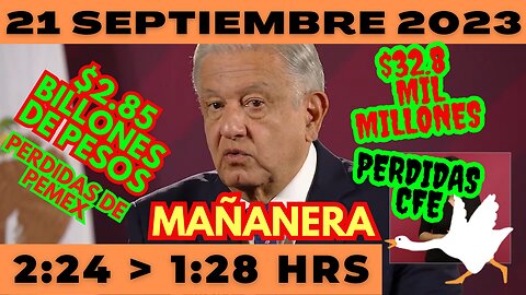 💩🐣👶 AMLITO | Mañanera *Jueves 21 de Septiembre 2023* | El gansito veloz 2:24 a 1:19.