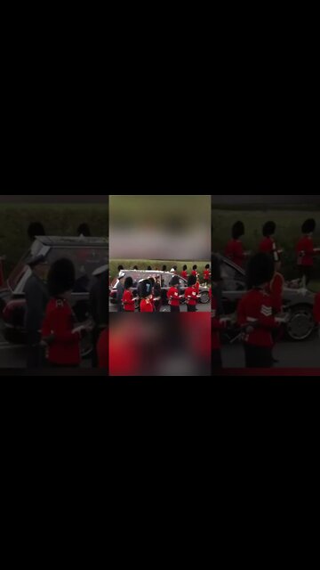 Queen's Coffin with Military Marching Procession to resting place Windsor Queen Elizabeth Funeral