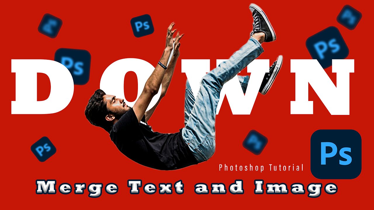 How to Merge Text & Image in Photoshop / फोटो ओर टेक्स्ट को कैसे मर्ज करे