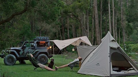 SMALL CAR CAMPING [ Big Tent, Smart Storage, Tarp Shelter ]