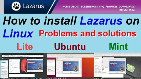 How to install Lazarus Free Pascal on Linux Ubuntu, Mint and Lite. Problems and Solutions.