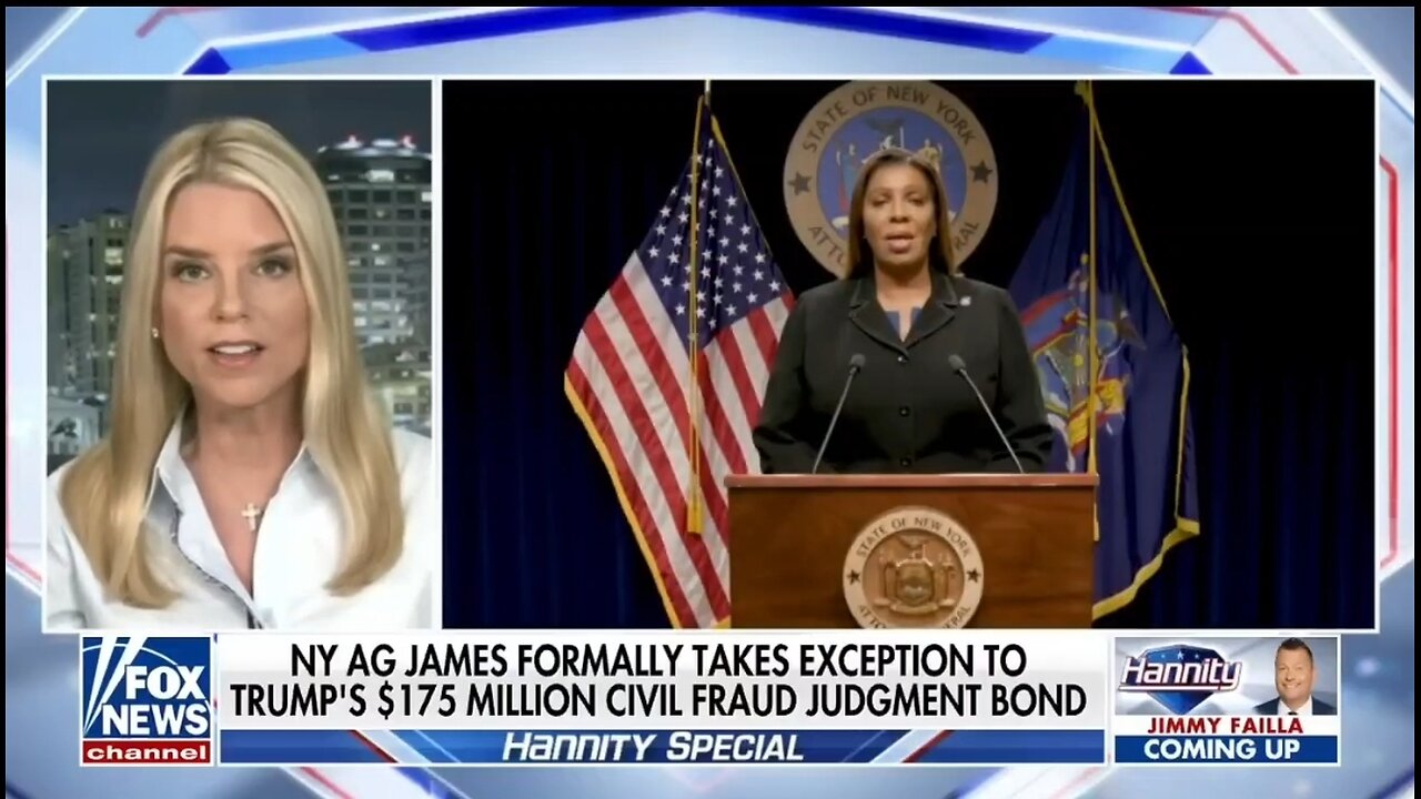 Pam Bondi Rips Irrelevant Letitia James