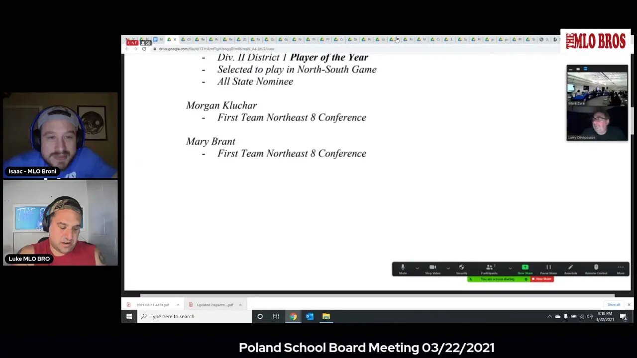 Poland School Board Meeting- 03/22 6 PM