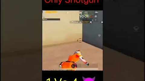 1 Vs 4 Only Shotgun Clutch pubg attitude 🔥🔥 #short