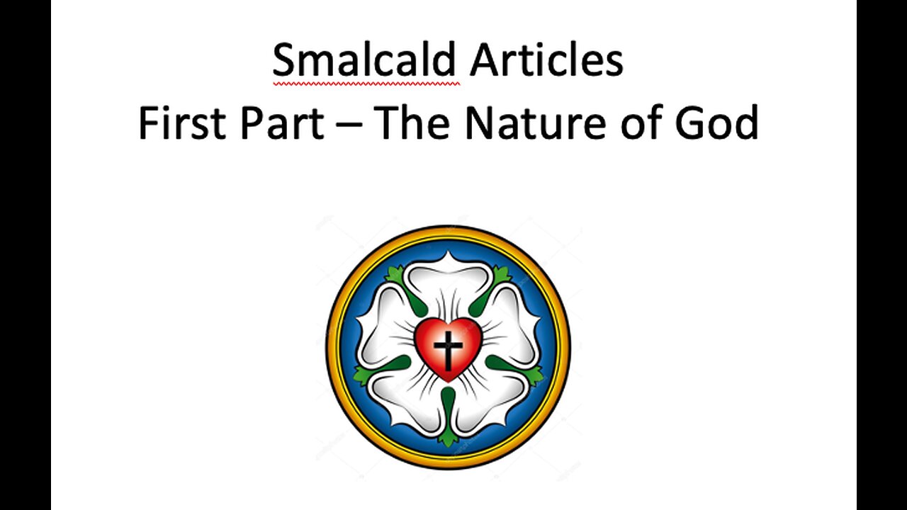23-1-08 Sunday Elective - Smalcald Articles - First Part