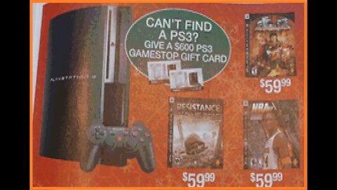2006 Black Friday GameStop ad can't get a PS3 buy a 600$ gift card