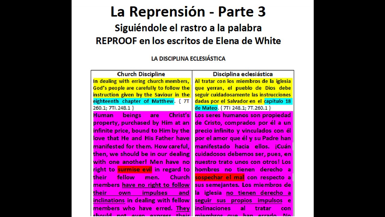 EL DON DEL HABLA - La Reprensión (Parte 3) - LA DISCIPLINA ECLESIÁSTICA 1