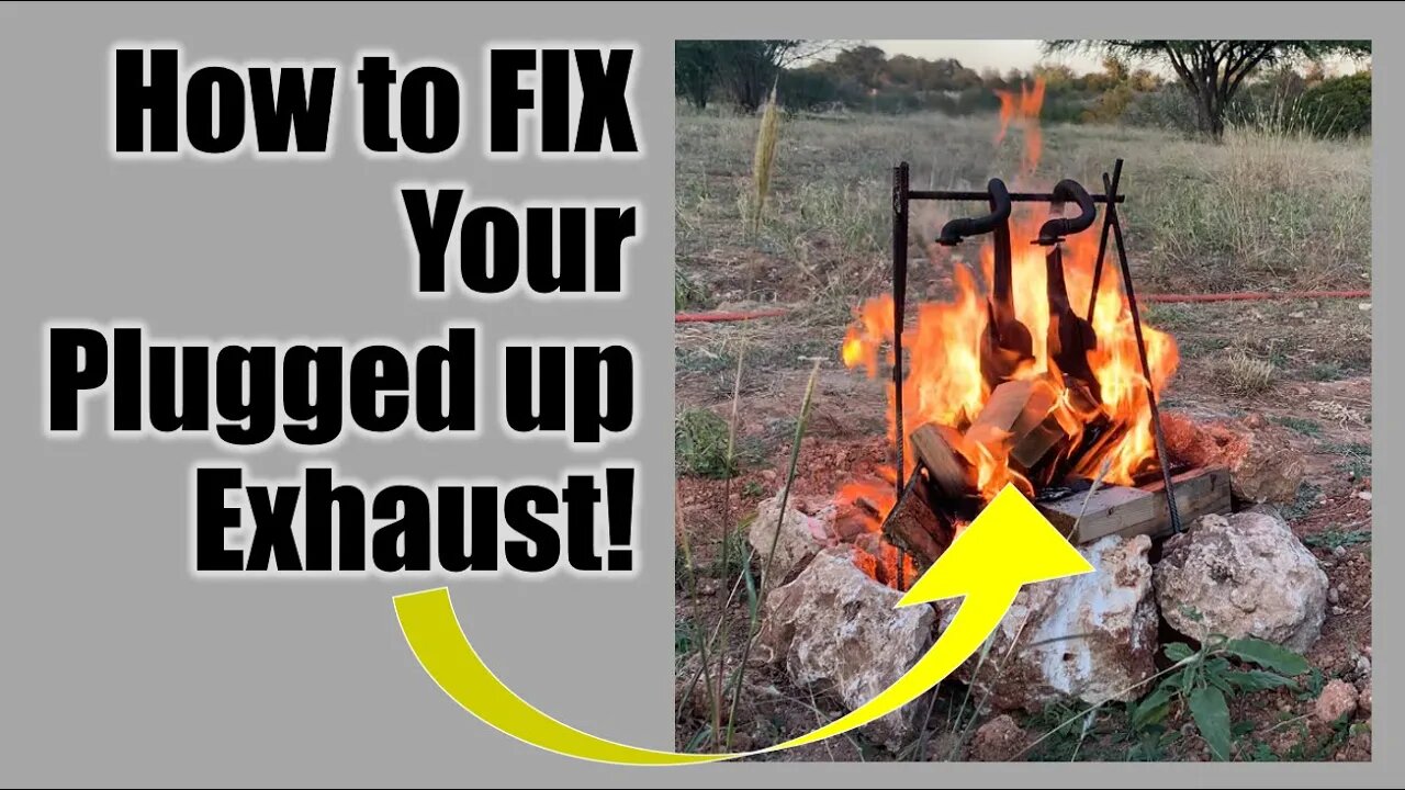 Scooter Muffler ● Fix a Plugged Up Exhaust Pipe with a BBQ Barbecue Burn Fire