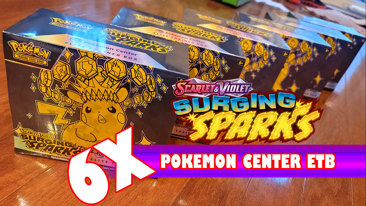 6x Pokemon Center Surging Sparks Elite Trainer Box