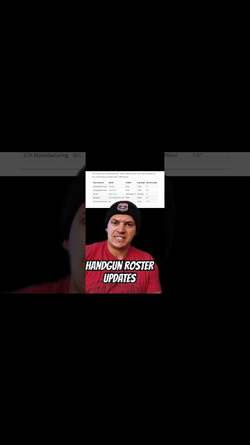 HANDGUN ROSTER UPDATES