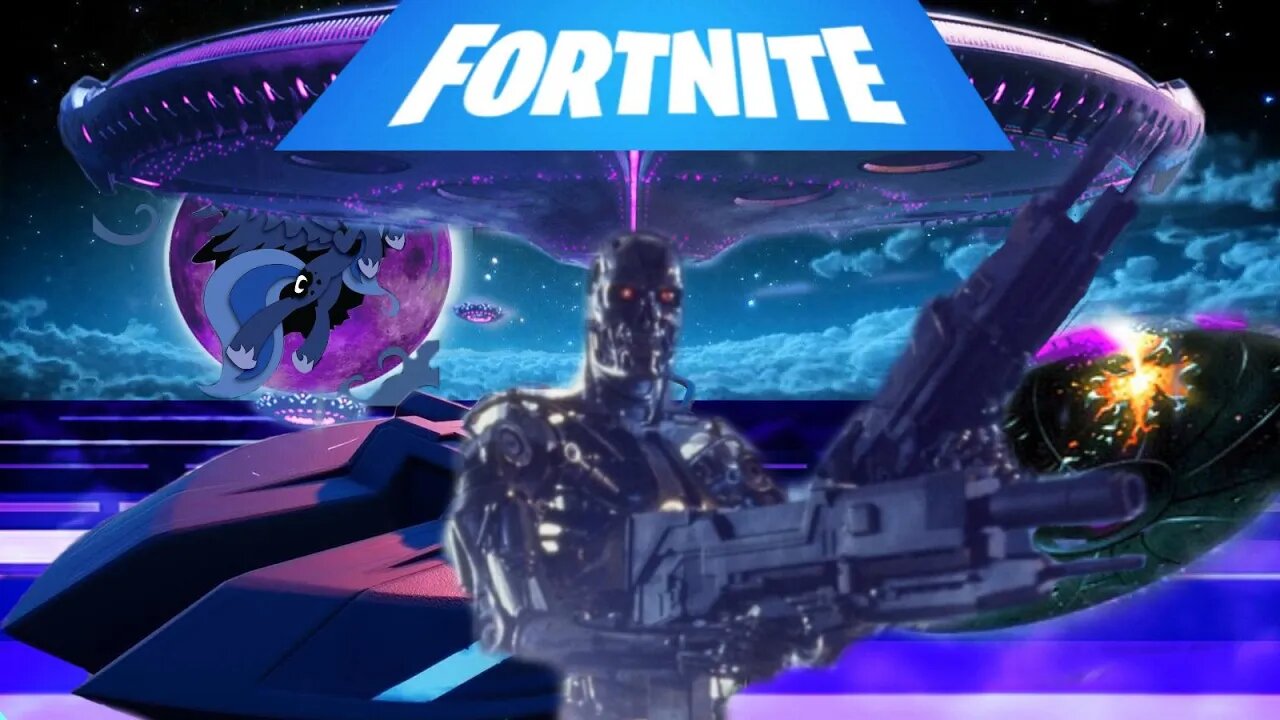 The Terminator almost takes down a Flying Saucer with a Missle Boat / Fortnite