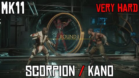 MK11 CPU Very Hard | AI Match | Scorpion vs Kano | Xbox One X | 60fps / 1080p