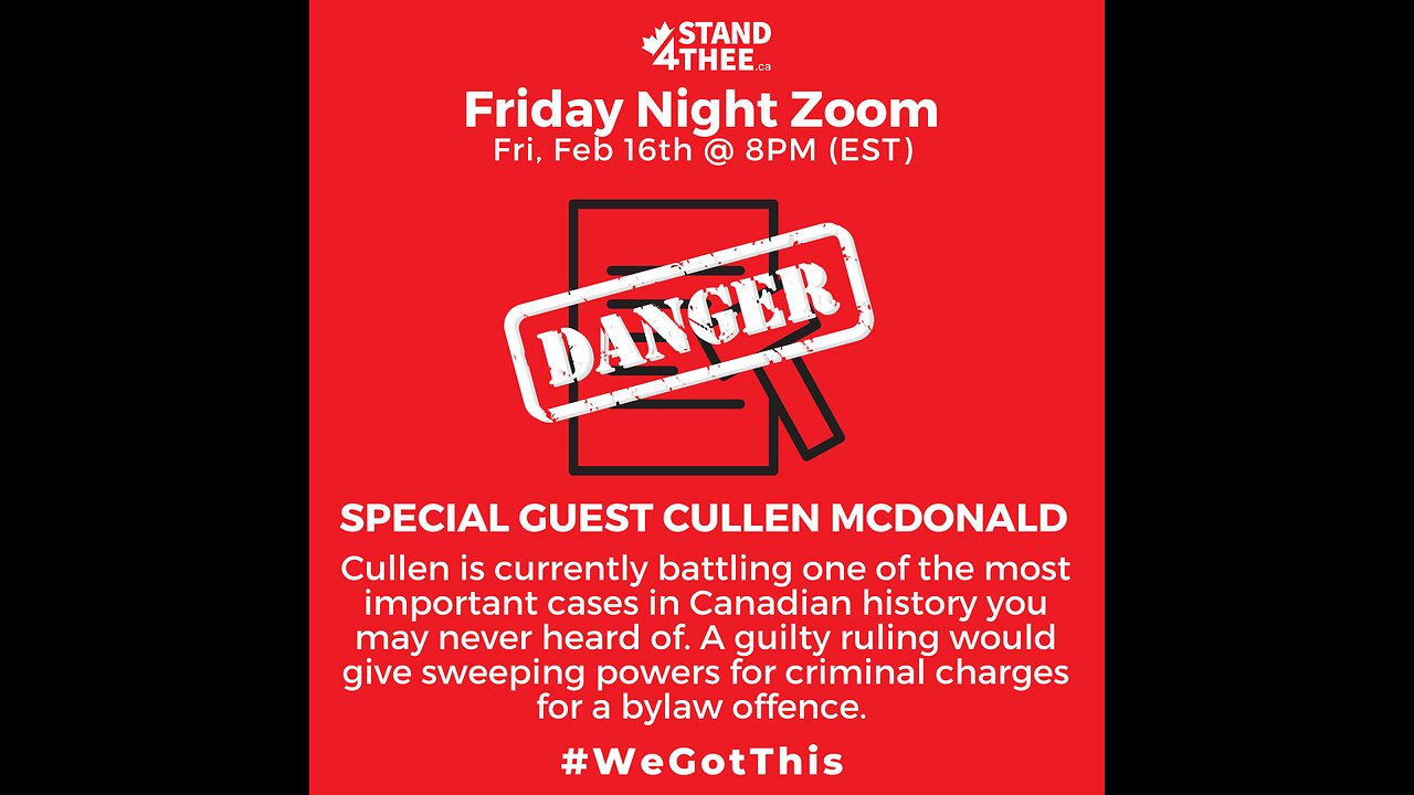 Stand4THEE Friday Night Zoom Feb 16th - SPECIAL GUEST Cullen McDonald!