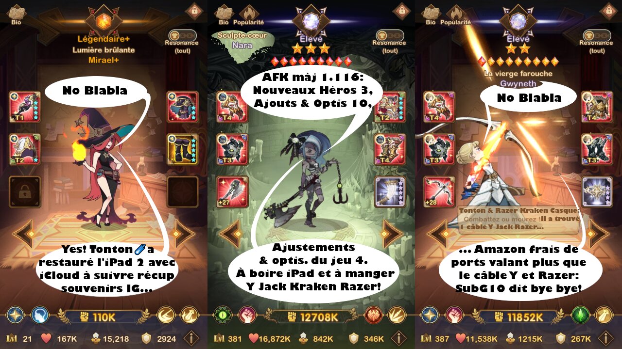 AFK Arena Txt MAJ 1.116 musique no blabla