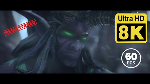 Illidan VS Arthas Fight Cinematic - Warcraft III: Reforged 8K 60FPS (Remastered with Neural Network)